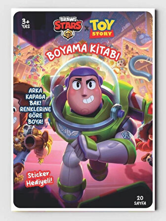 Brawl Stars ve Toy Story Boyama Kitabı (20 Tam Sayfa), (Sticker Hediyeli)