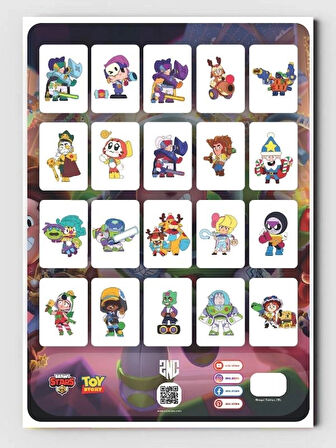 Brawl Stars ve Toy Story Boyama Kitabı (20 Tam Sayfa), (Sticker Hediyeli)