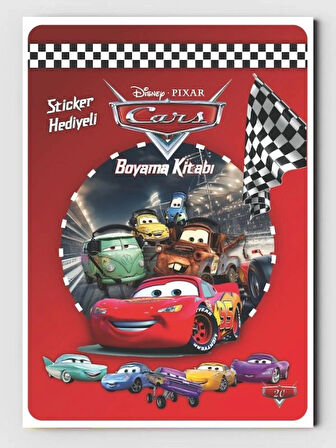 Arabalar (Cars) Boyama Kitabı (20 Tam Sayfa), (Sticker Hediyeli)