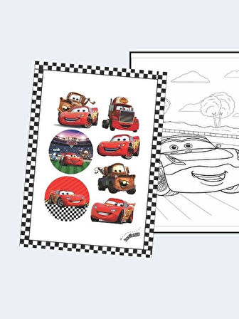 Arabalar (Cars) Boyama Kitabı (20 Tam Sayfa), (Sticker Hediyeli)