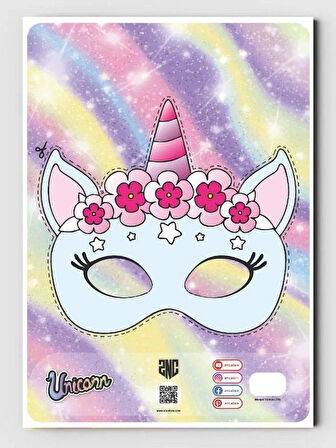  Unicorn Boyama Kitabı (20 Tam Sayfa), (Sticker)