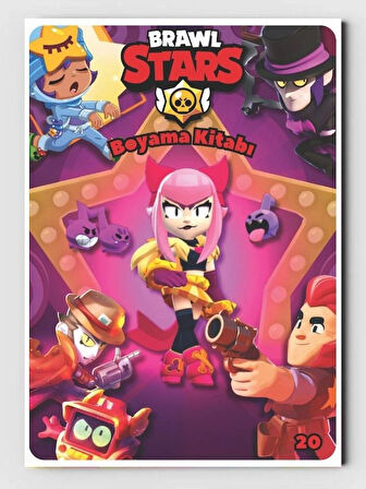 Brawl Stars Boyama Kitabı (20 Tam Sayfa), (Sticker)