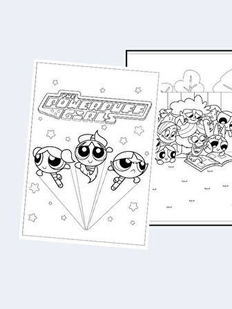 Powerpuff Girls Boyama Kitabı (20 Tam Sayfa), (Sticker Hediyeli)