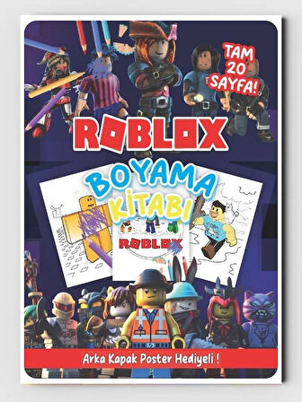 Roblox Boyama Kitabı (Arka Kapak Poster Hediyeli), (20 Tam Sayfa)