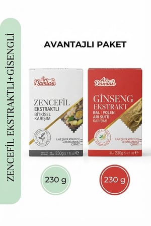 Arı Damlası 2'li Macun Setleri –Zencefil Ekstraktlı-Ginseng İçerikli Macun