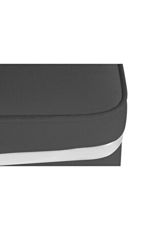Zengo Silver Twin Line Kare Puf - Antrasit Kumaş, Dekoratif Makyaj Masası Pufu