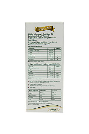 Möllers Omega 3 Balık Yağı Şurubu Limon Aromalı 250 Ml