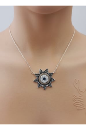 Zirkon Taşlı Nazarlık Yıldız Kolye