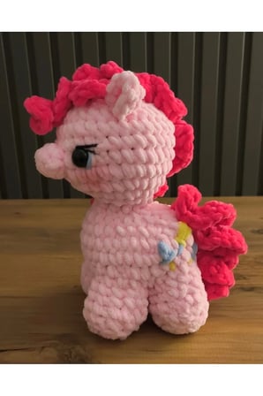 El Yapımı Tığ İşi My Little Pony Peluş Oyuncak | Pinkie Pie