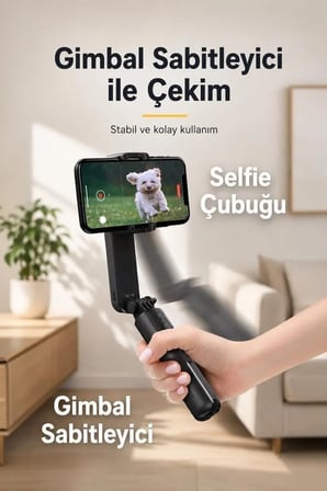 Delux Serisi Telefon Tutucu Mobil Aksesuar Çekim Aracı Tripod Profesyonel Gimbal L09 Siyah
