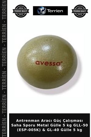 Antrenman Aracı Güç Çalışması Saha Sporu Metal Gülle 5 kg GLL-50 (ESP-005K) & GL-40 Gülle 5 kg
