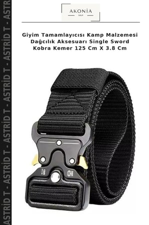 Giyim Tamamlayıcısı Kamp Malzemesi Dağcılık Aksesuarı Single Sword Kobra Kemer 125 Cm X 3.8 Cm