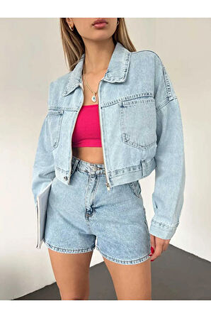 FERMUARLI CROP KOT CEKET