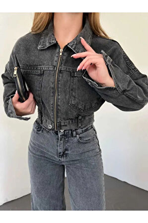 FERMUARLI CROP KOT CEKET