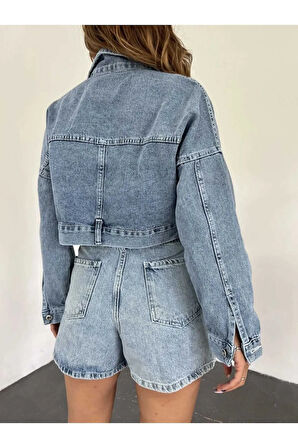 FERMUARLI CROP KOT CEKET