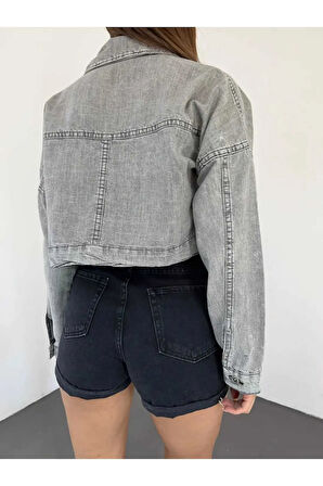 FERMUARLI CROP KOT CEKET