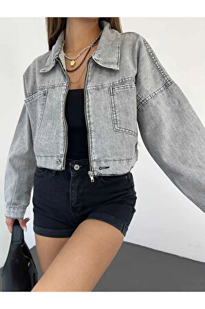 FERMUARLI CROP KOT CEKET