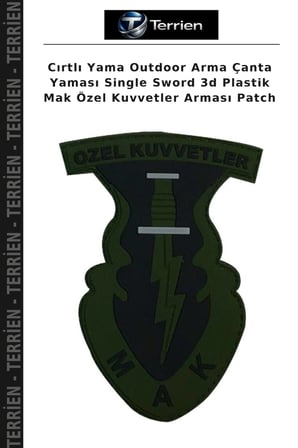 Cırtlı Yama Outdoor Arma Çanta Yaması Single Sword 3d Plastik Mak Özel Kuvvetler Arması Patch