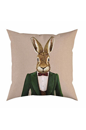 Mr. Rabbit Kadife Yastık/Kırlent (Dolgu Boncuk Elyaf Uluslararası Yıkama Ve Solmama Sertifikası)
