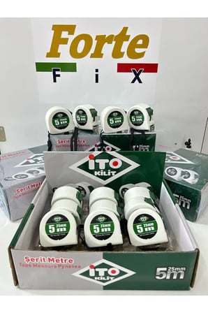 İto Kilit 5m x 25mm Profesyonel Çelik Şerit Metre Korunaklı Kauçuk Gövde - 1 Adet