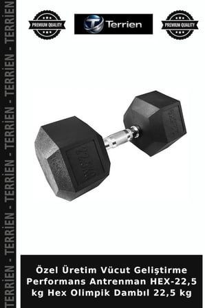 Özel Üretim Vücut Geliştirme Performans Antrenman HEX-22,5 kg Hex Olimpik Dambıl 22,5 kg