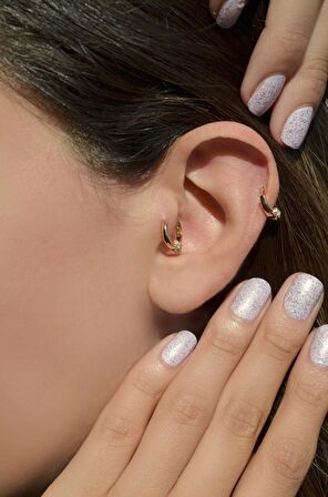 Zirkon Halka Piercing Tragus Helix Kıkırdak Küpesi