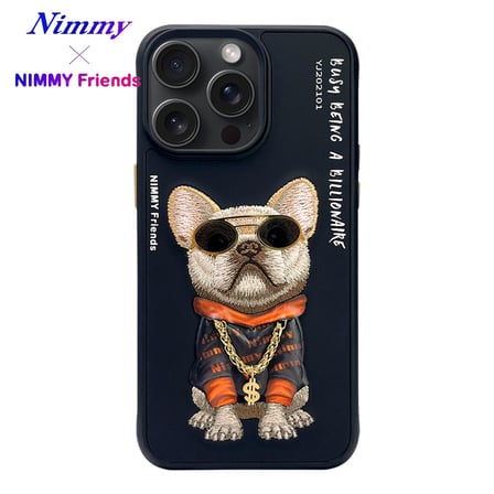 Modern Kap Özgün Tasarım Gözlük Detaylı iPhone 14 Pro | Köpek Figürlü Cool Glasses Kılıf 3D