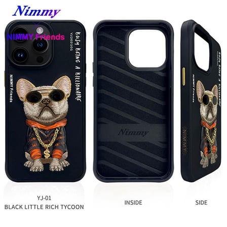 Modern Kap Özgün Tasarım Gözlük Detaylı iPhone 14 Pro | Köpek Figürlü Cool Glasses Kılıf 3D