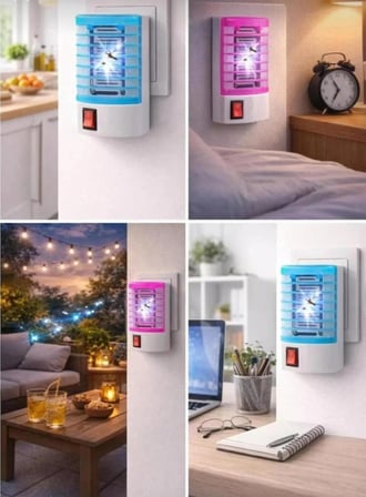 SHOP Elektrikli Sinek Savar - Uv Işıklı Priz Tipi Sessiz Böcek Öldürücü Cihaz - Sinek Kovucu Gece Lambası
