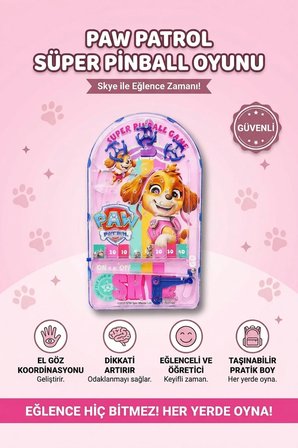 Pinball Oyunu Paw Patrol Nostaljik Retro Eğitici El Oyunu Pilsiz 2+ Yaş Çocuk Oyuncak