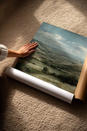 Vintage Duvar Posteri, Panoramik Vadi Görünümü Poster No: 20103