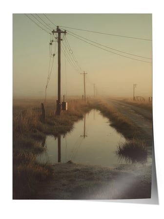Vintage Duvar Posteri, Tel Direkli Bataklık Yolu Poster No: 20110