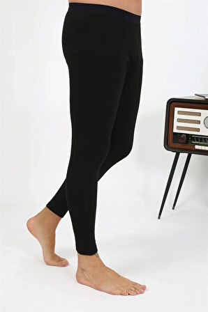 Erkek Termal Tayt Kışlık Tek Alt İçlik Siyah