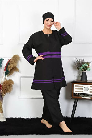 Büyük Beden Tesettür Mayo Siyah