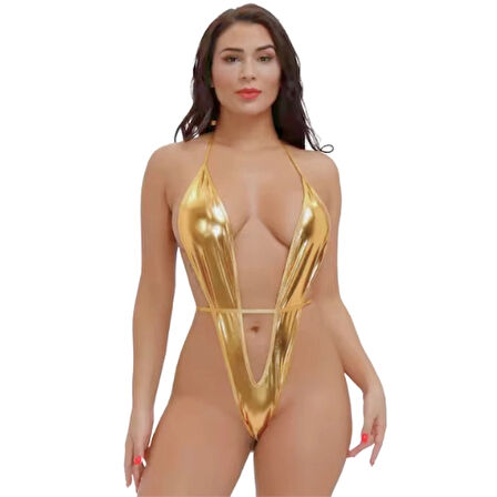 Altın Parlak Bodysouit CK2710135
