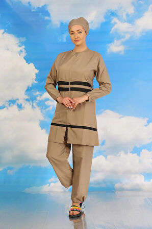 Kadın Tam Tesettür Mayo Bej