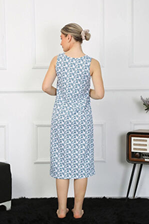 Kadın Kalın Askılı Penye Uzun Gecelik