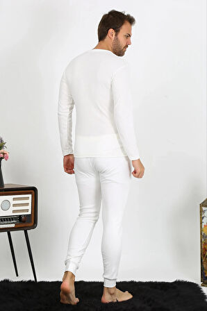 Erkek Pamuk Ekru İçlik Takım
