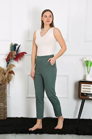Kadın Pamuklu Haki Tek Alt Pijama
