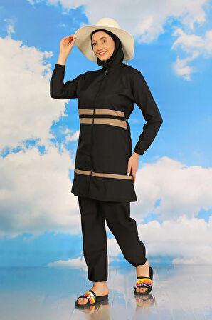 Kadın Tam Tesettür Mayo Siyah