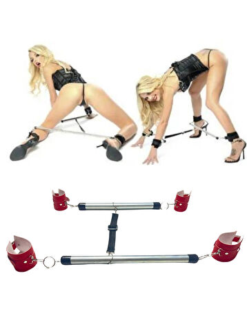 Kırmızı Deri Seksi Borulu Yatak Kelepçesi CK275385