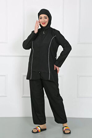 Büyük Beden Tesettür Büyük Mayo Siyah