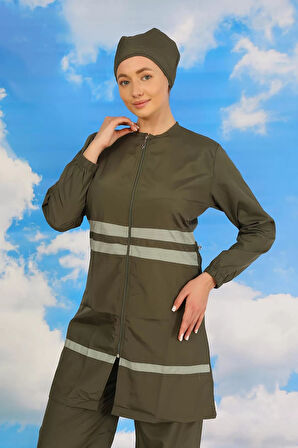 Kadın Tam Tesettür Mayo Haki