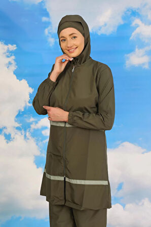 Kadın Tam Tesettür Mayo Haki