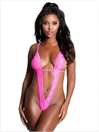 Pembe Dantel Mikro Kadın Gecelik CK2710114-5