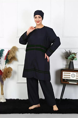 Büyük Beden Tesettür Mayo Lacivert