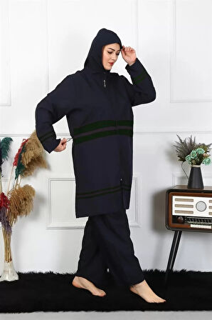 Büyük Beden Tesettür Mayo Lacivert