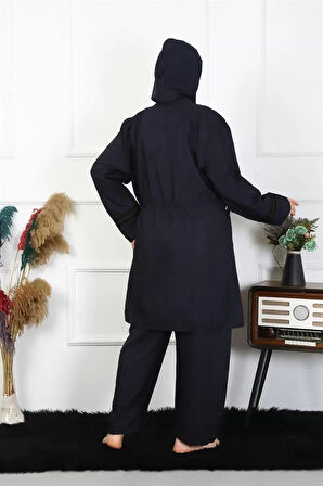 Büyük Beden Tesettür Mayo Lacivert