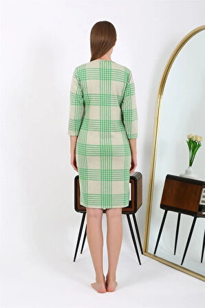 Pamuk Ev Elbisesi Tunik Gecelik Yeşil