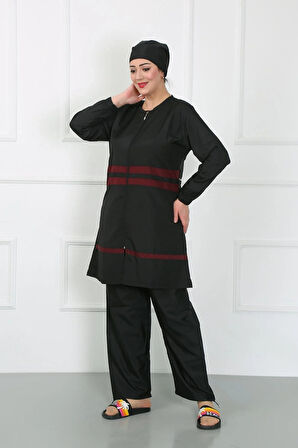 Büyük Beden Tesettür Mayo Siyah
